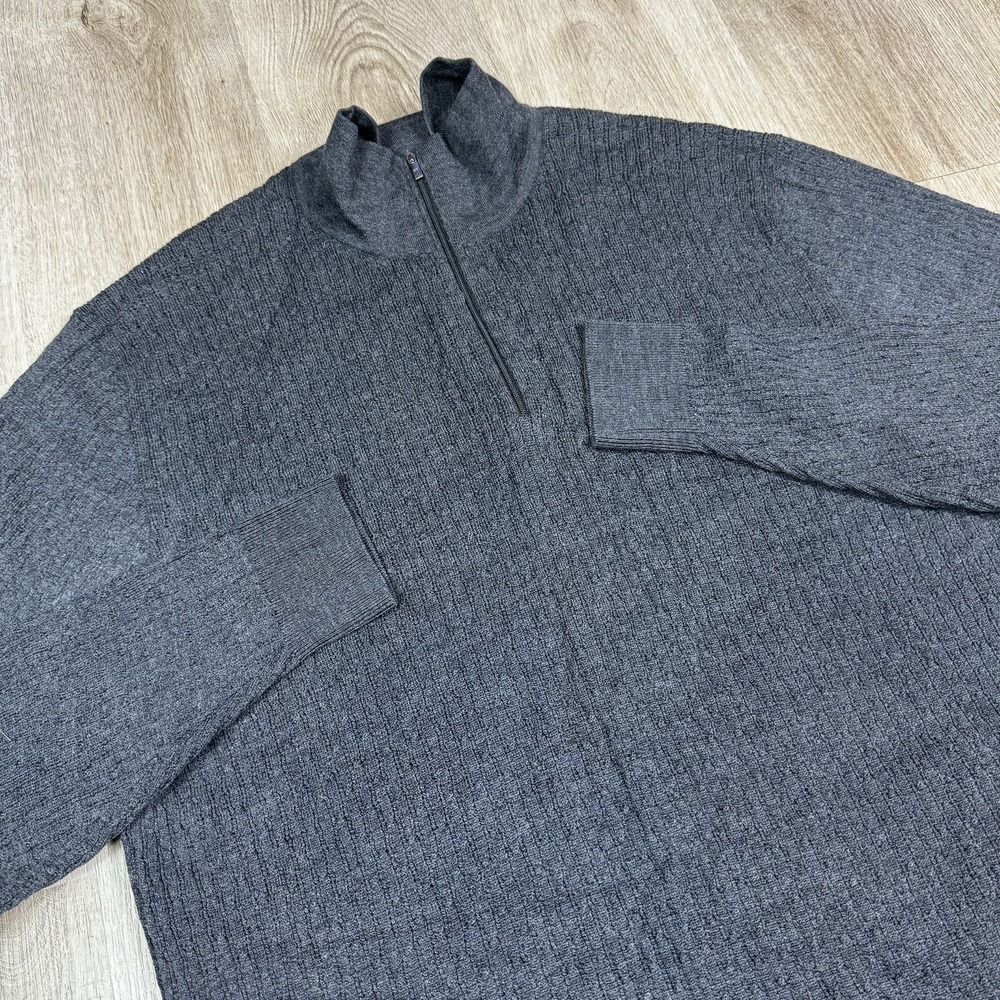 Tiger Woods Collection XXL Gray 1/4 Zip Knit Sweater Pullover Mens
